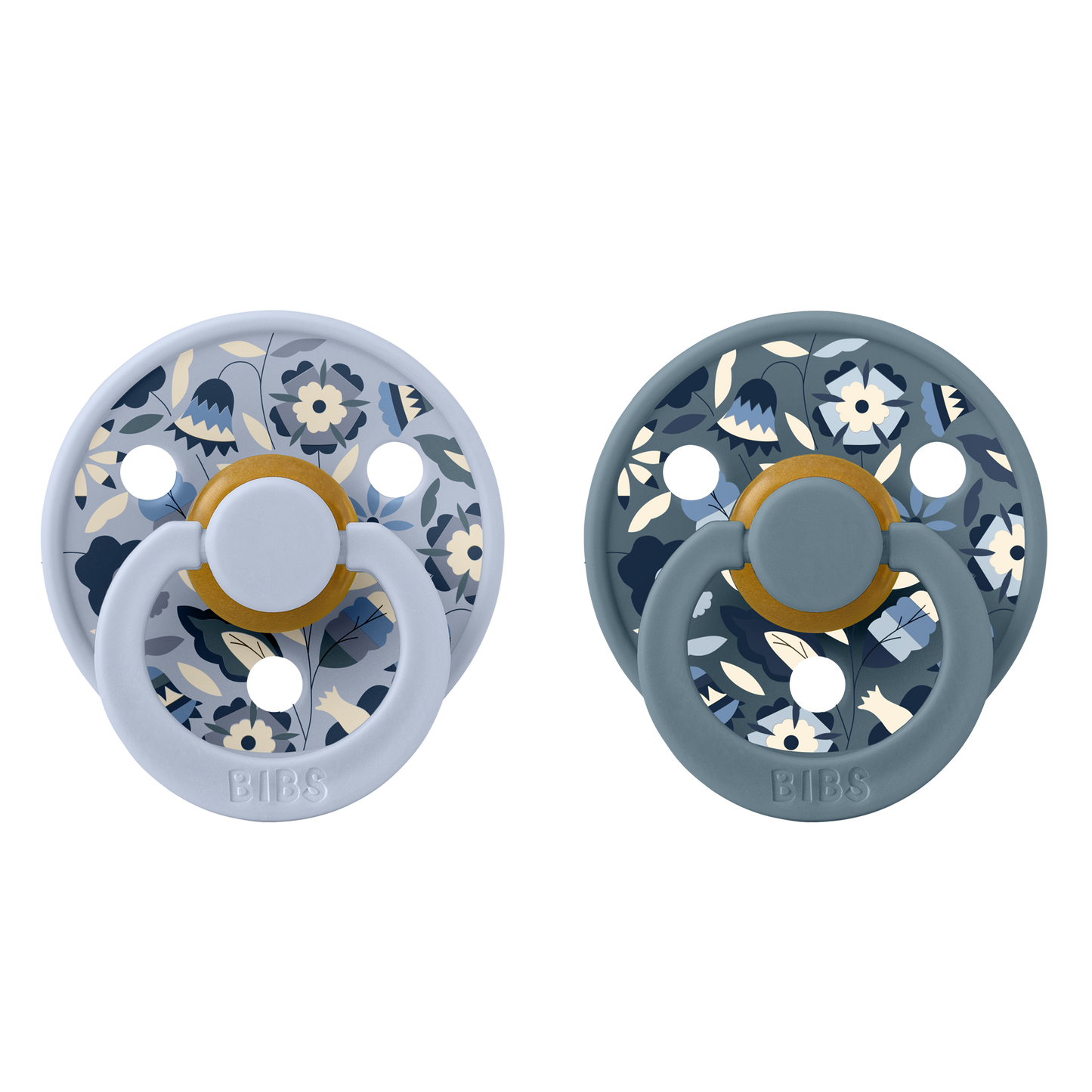 Bibs x Liberty 2 PACK Colour Bobo Latex Size 1 Dusty Blue Mix