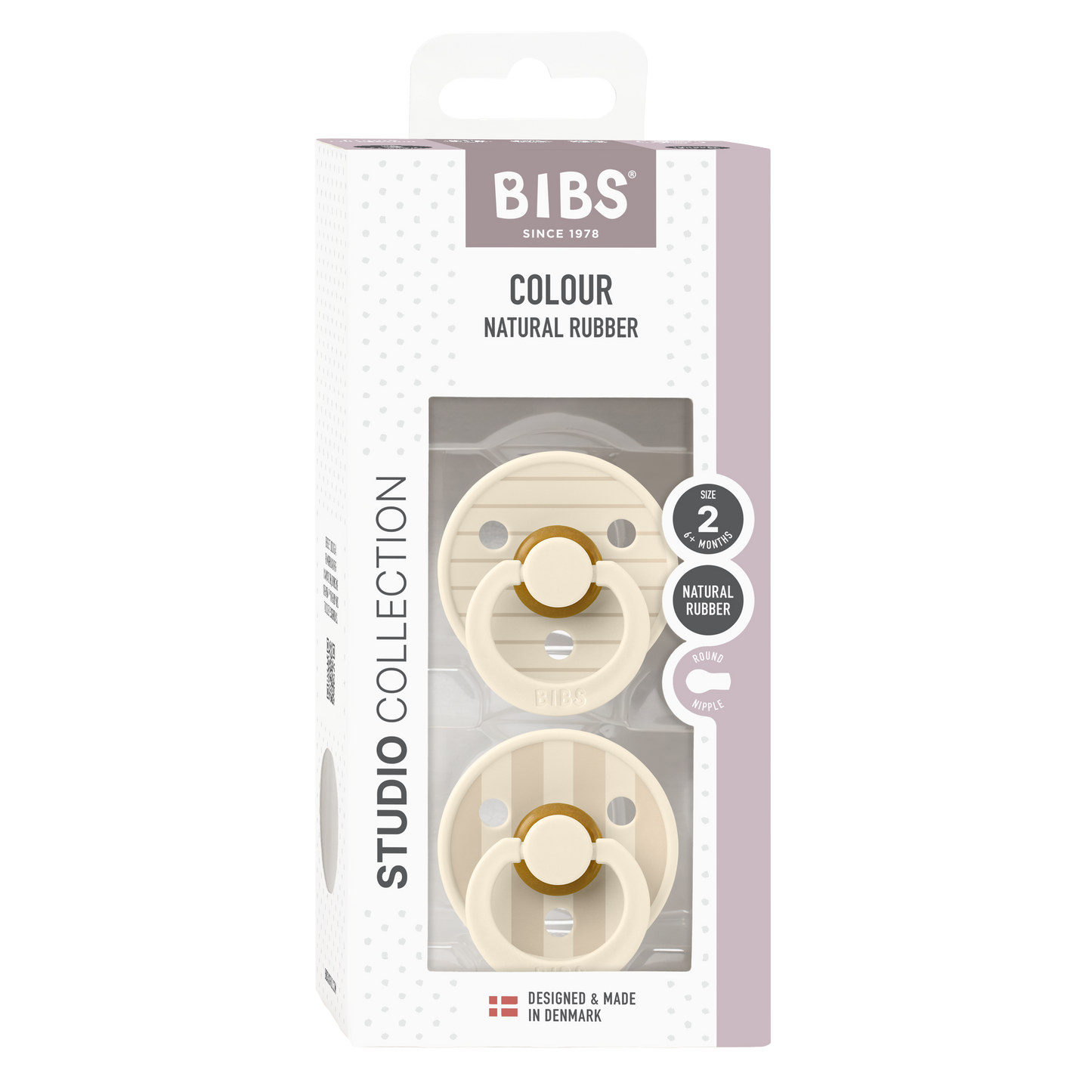 Bibs Pacifier Size 2 - Baby 6-18M (2pcs)-Studio Colour-Ivory Vanilla Mix