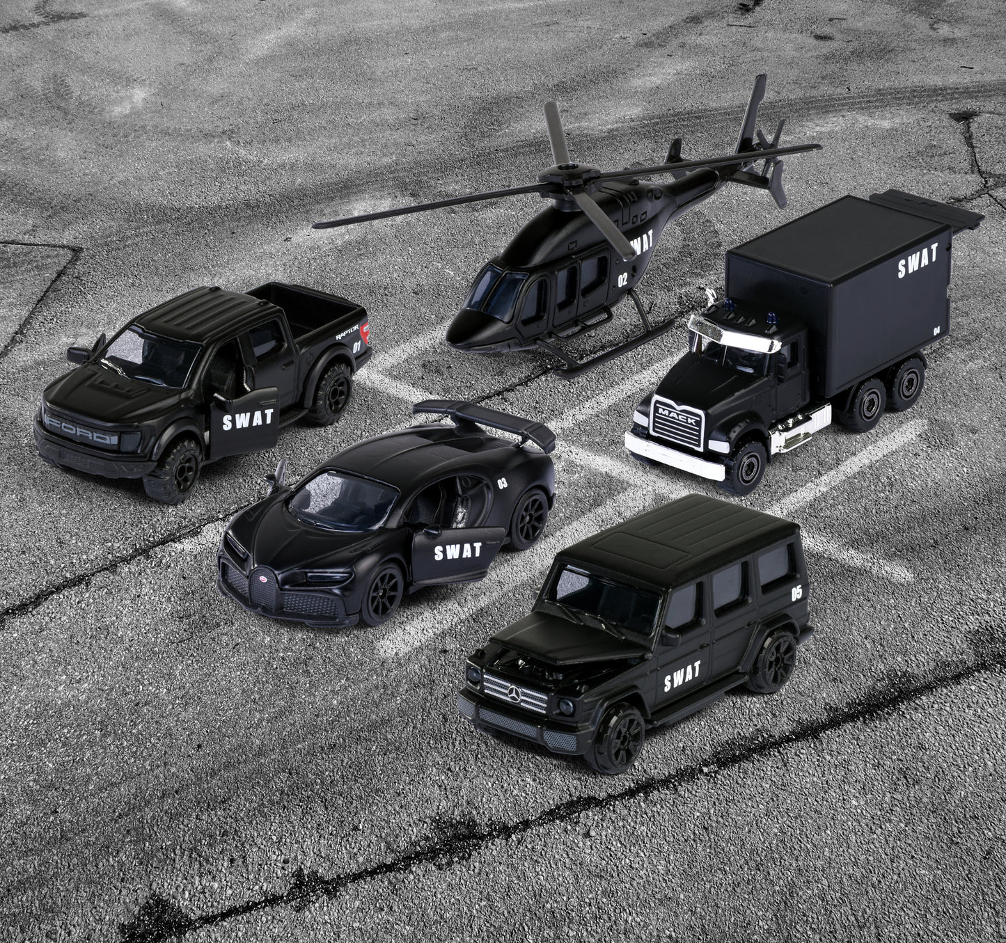 Majorette - SWAT Die-Cast Vehicle Playset - Black - 5pcs