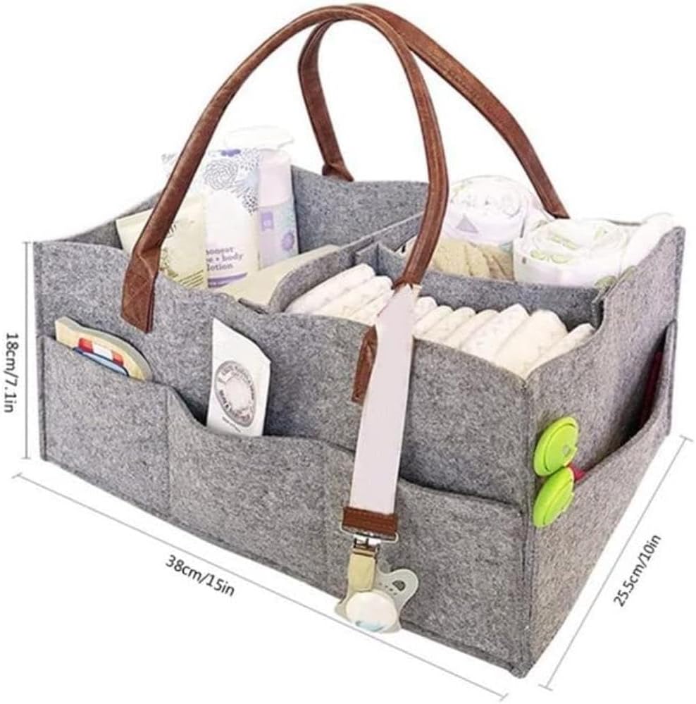 Bumble & Bird - Foldable Diaper Caddy & Storage Basket - Brown