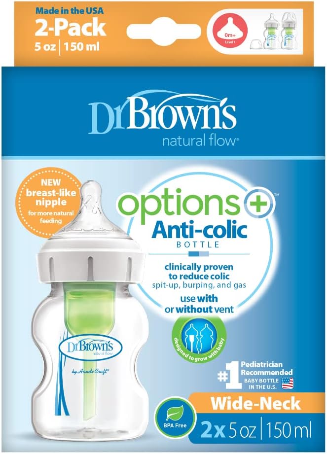 Dr. Browns -150ml Wide-Neck Options+ Bottle-Pack of 2