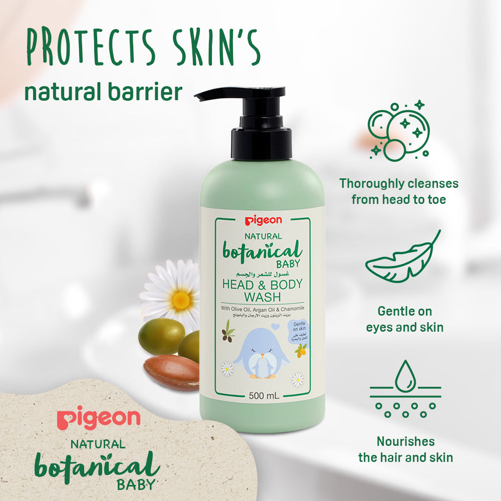 Pigeon Natural Botanical Baby Head & Body Wash – 500ml