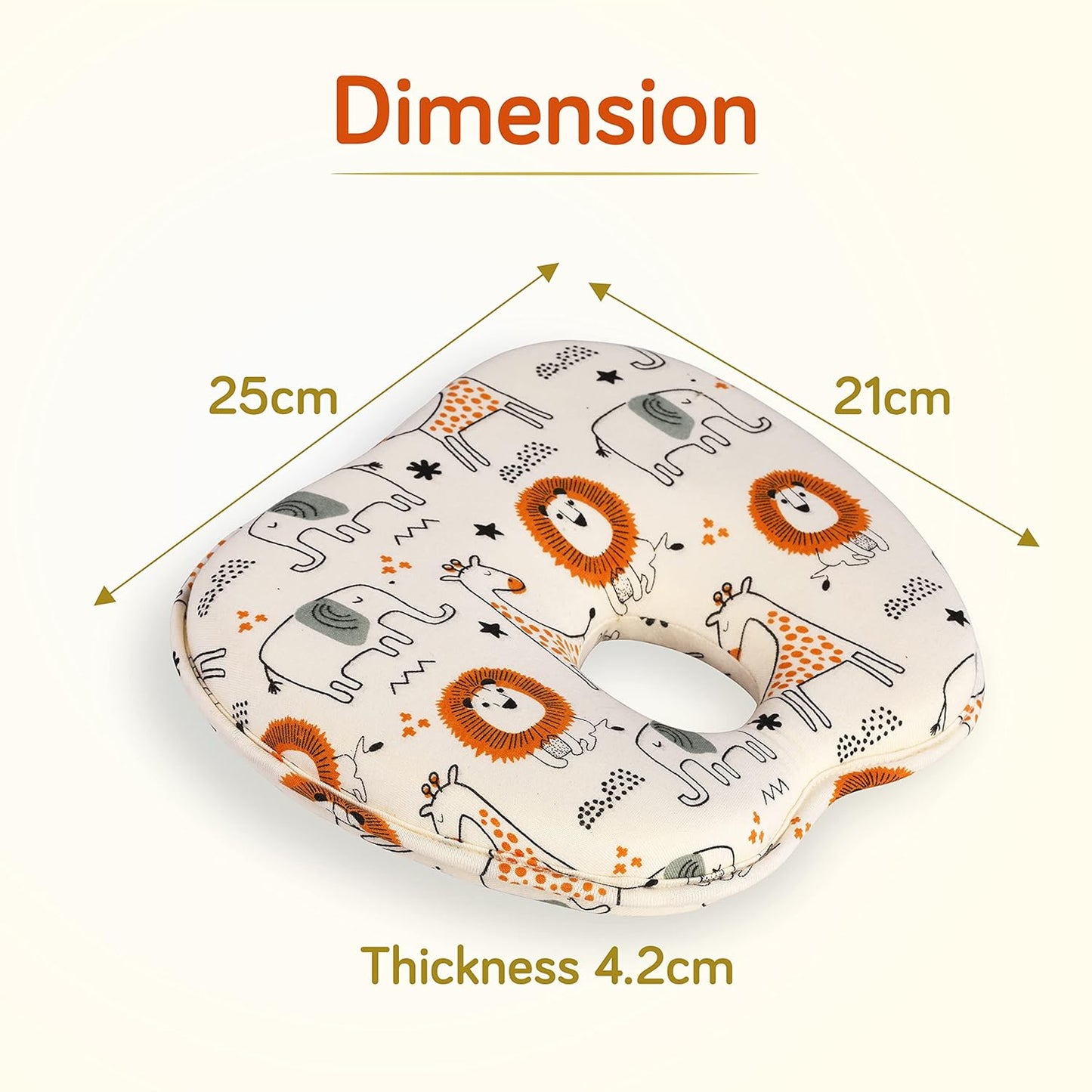 Luv Lap - Baby Memory Foam Head Pillows Heart - Animal Orange