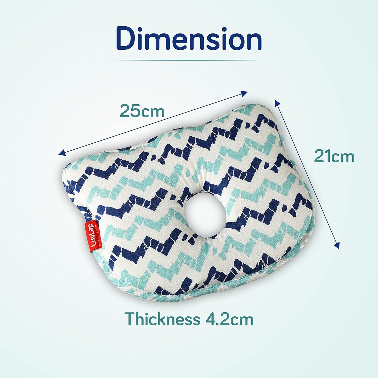 Luv Lap - Baby Memory Foam Head Pillows Teddy - Lines Blue