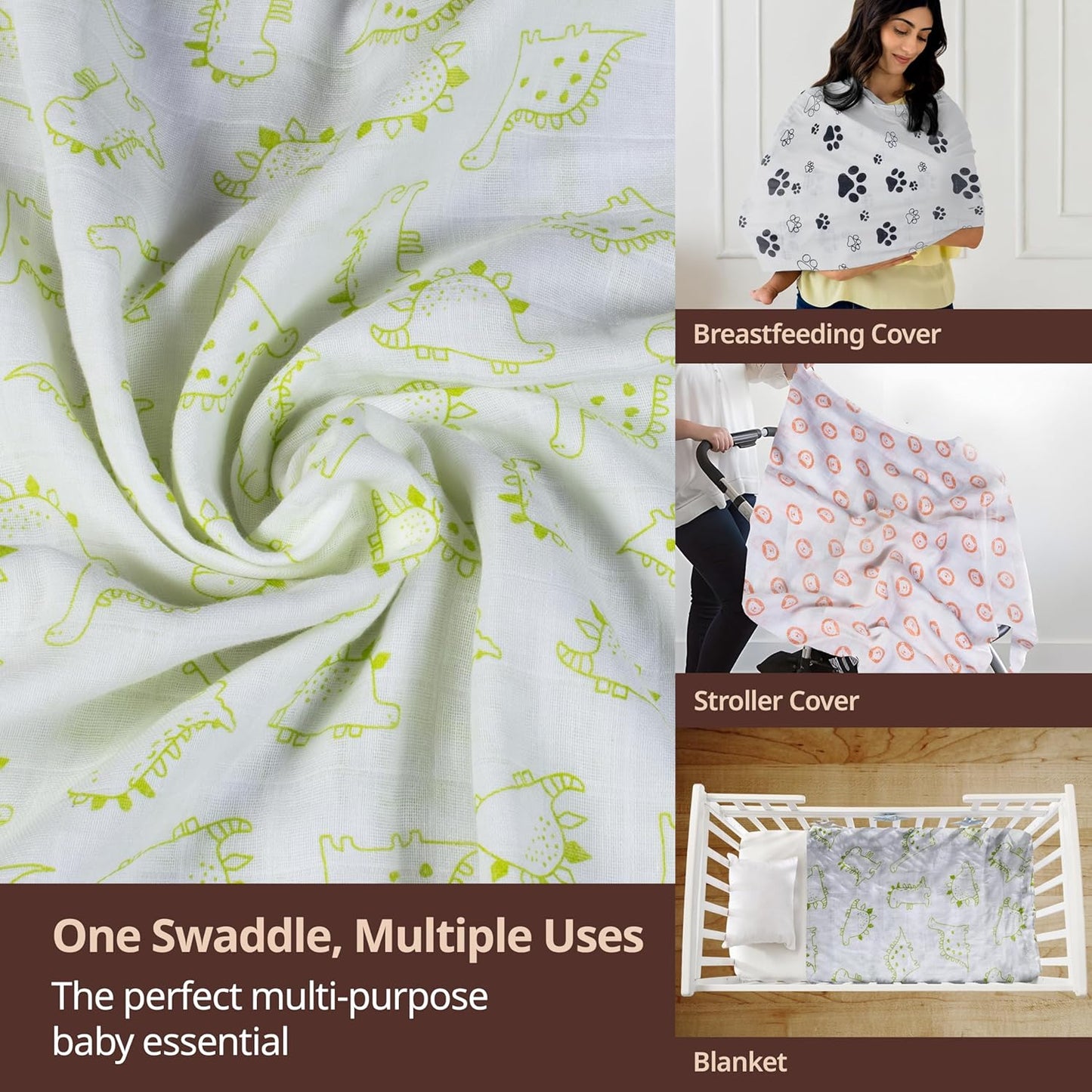 Luv Lap - Muslin Swaddle Set of 3 - Dots Printed