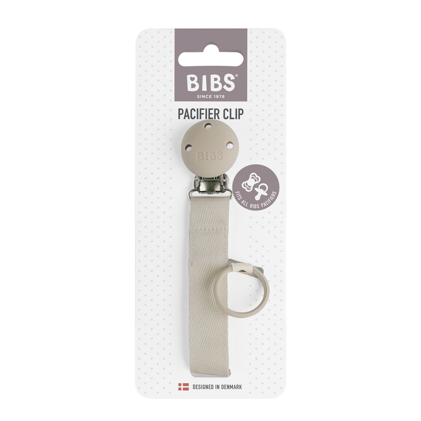 Bibs Pacifier Clip Ribbon Sand