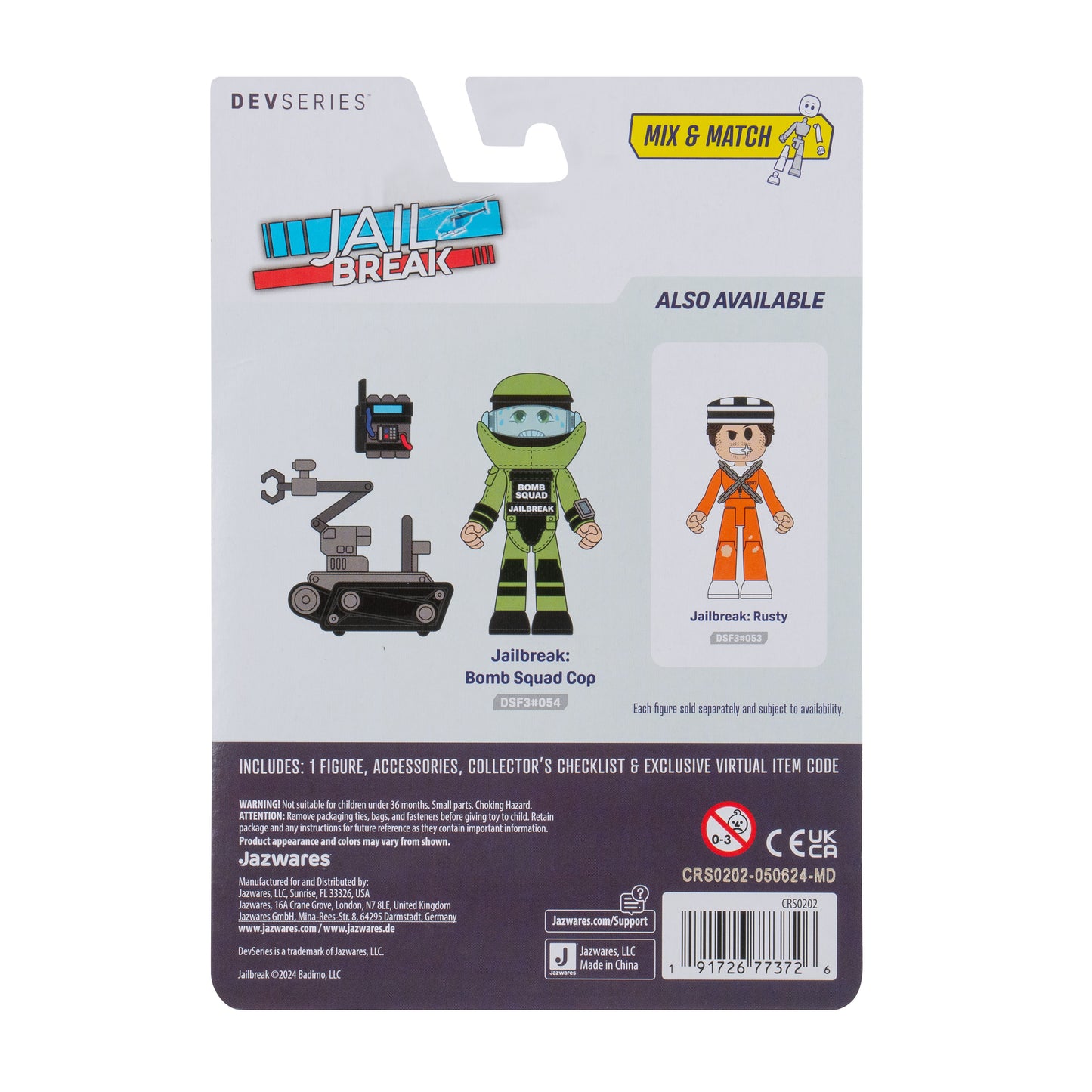 Jazwares Devseries Core Figures Jailbreak Bomb Squad Cop