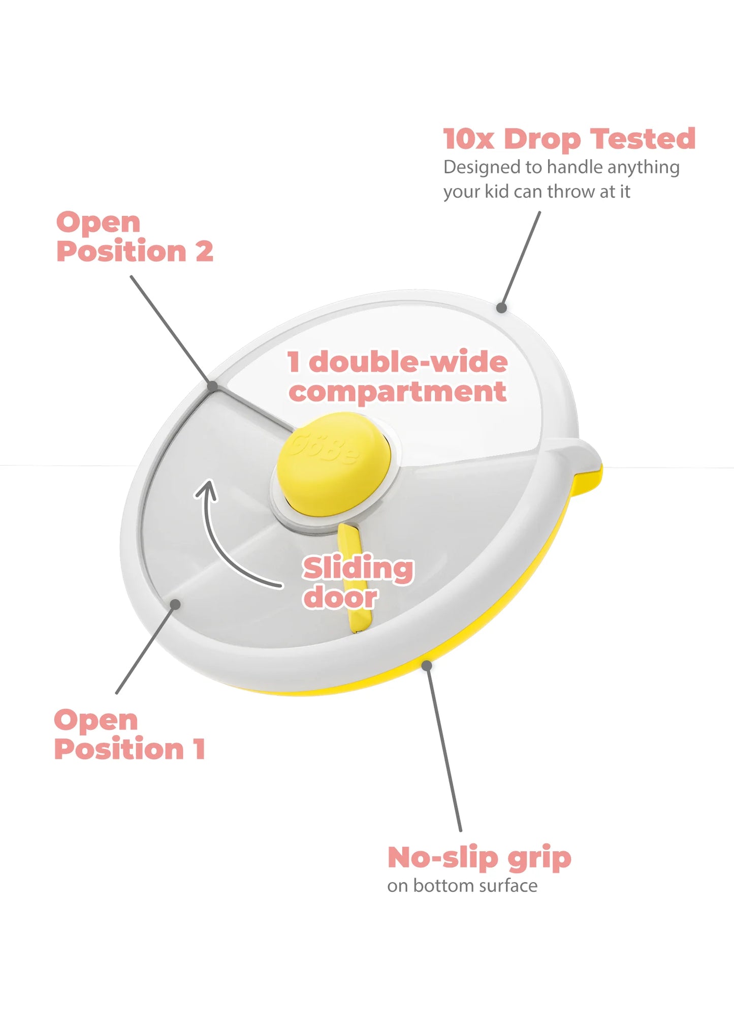 GoBe Large Snack Spinner Slide-Lemon Yellow