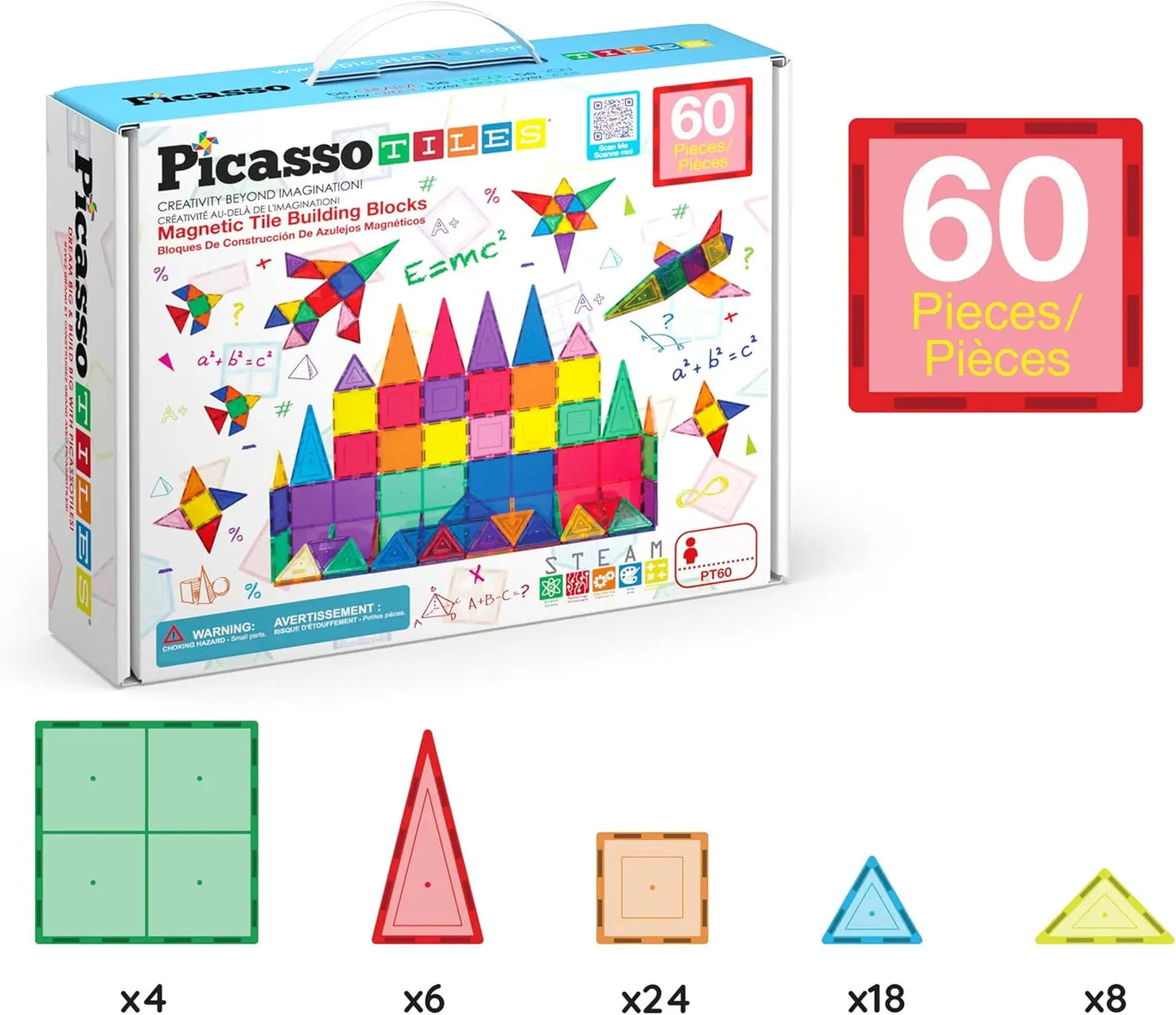 60 Piece Magnetic Building Set – PicassoTiles