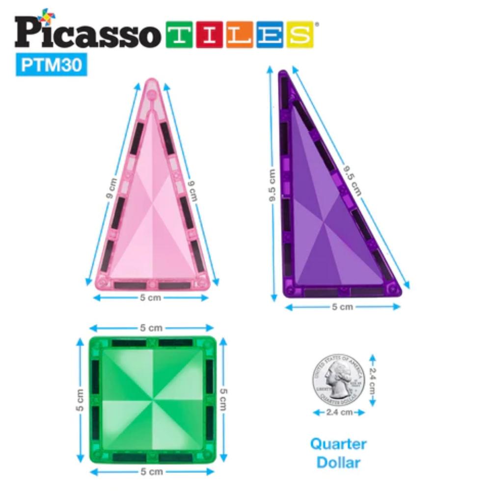 Picasso Tiles - Magnetic Mini Diamond Rocket - 30 Pcs