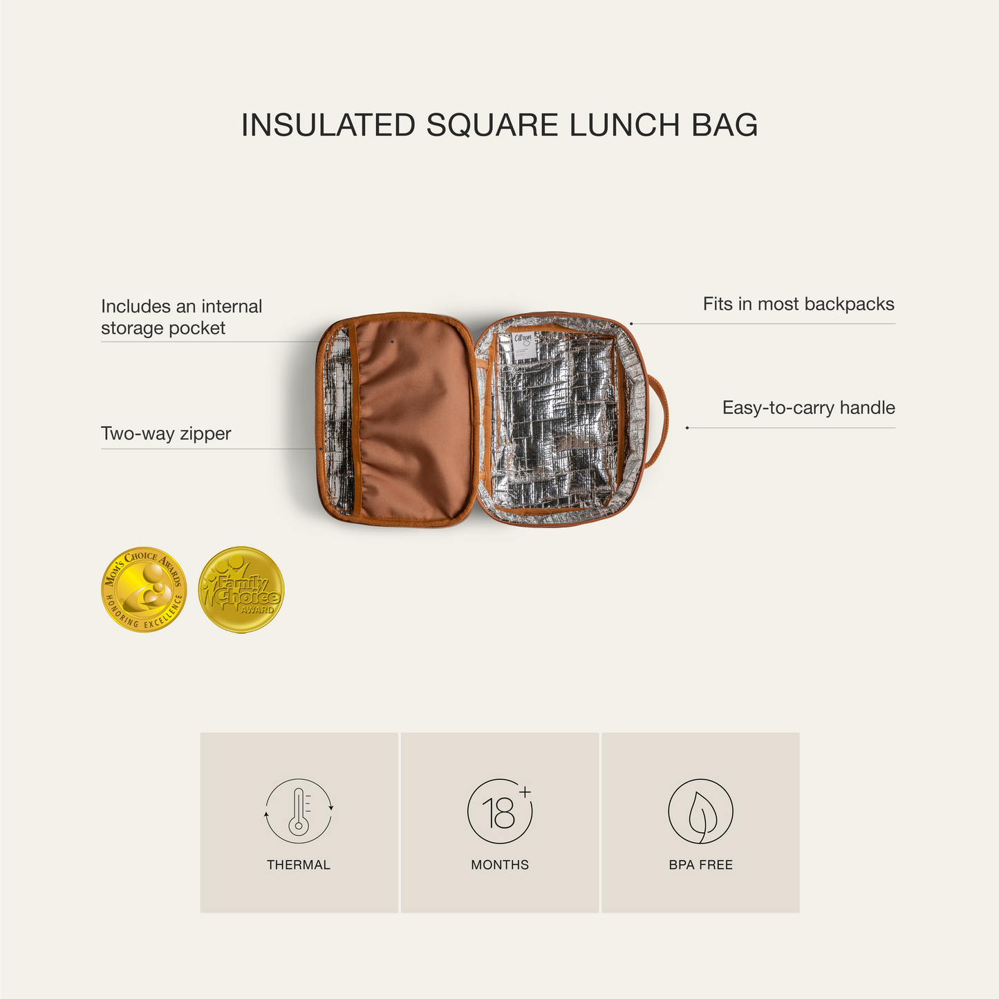 Citron-Insulated Square Lunchbag-Vehicles
