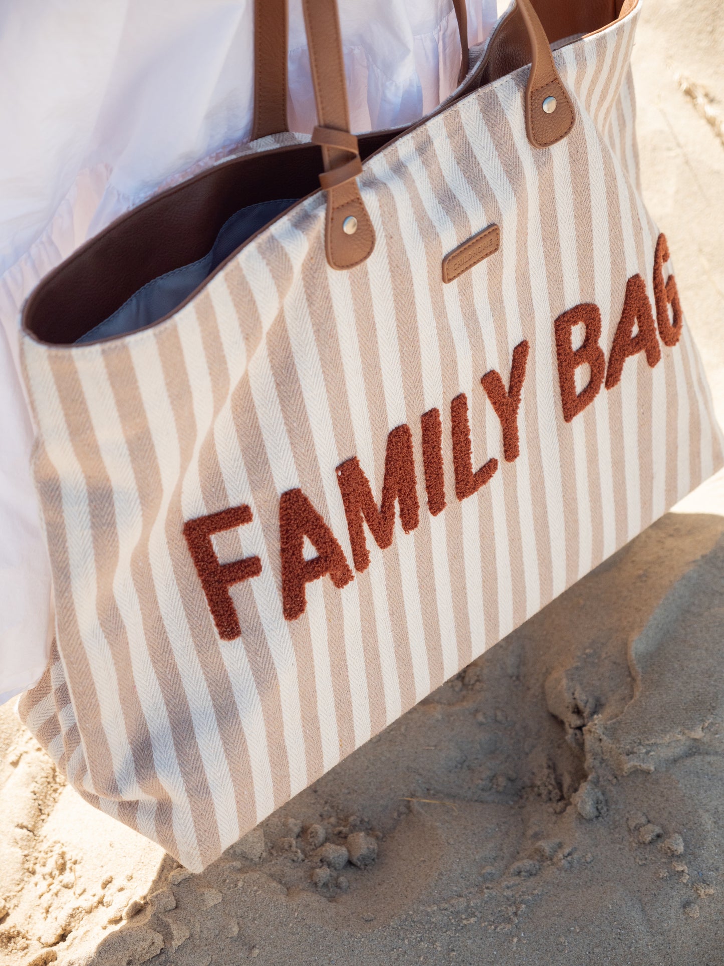Childhome Family Bag - Stripes Nude/Terracotta