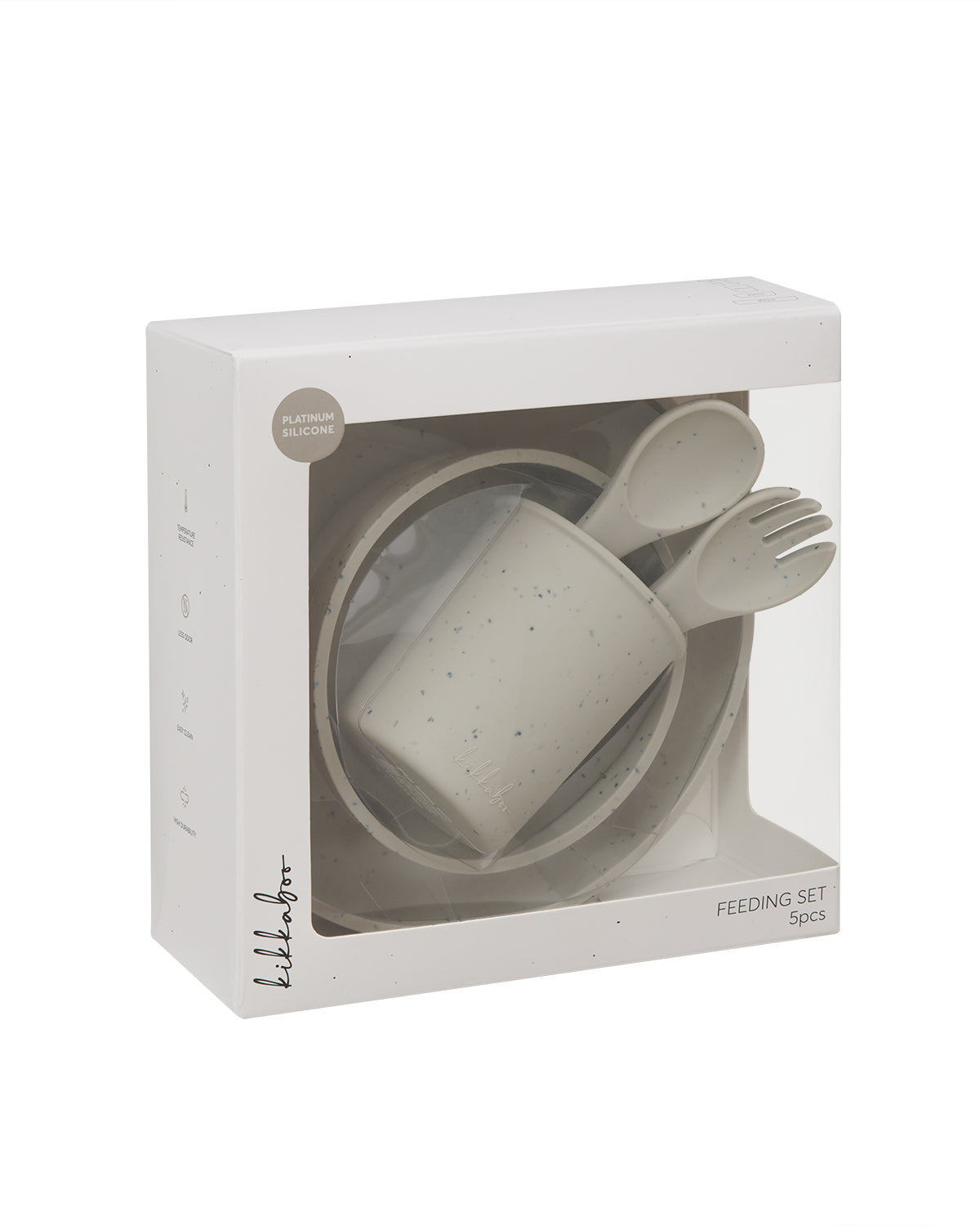 Feeding set 5 pcs Platinum Silicone Beige-Kikkaboo