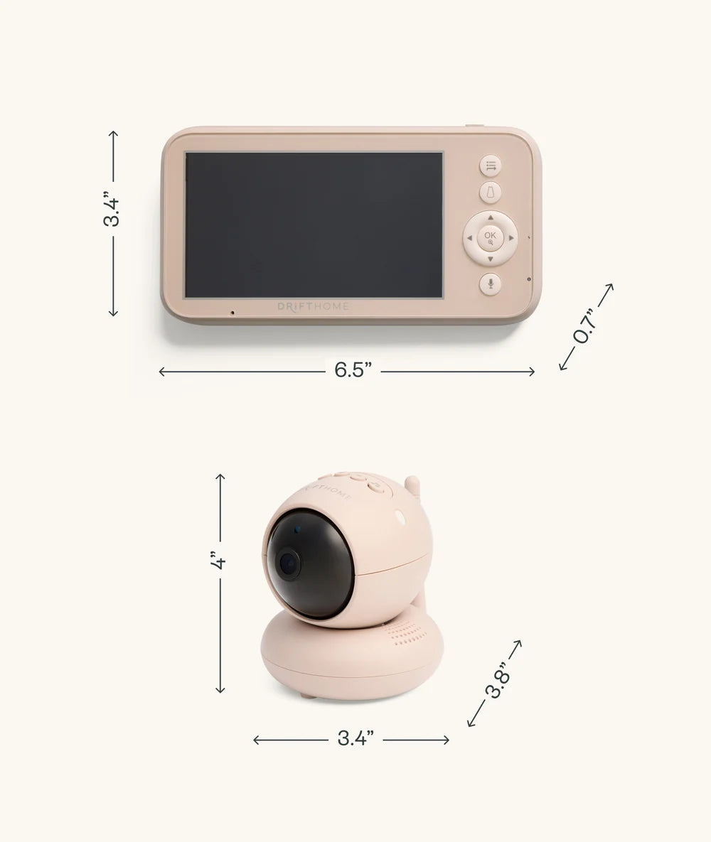 Dimensions of Drift Home monitor and camera