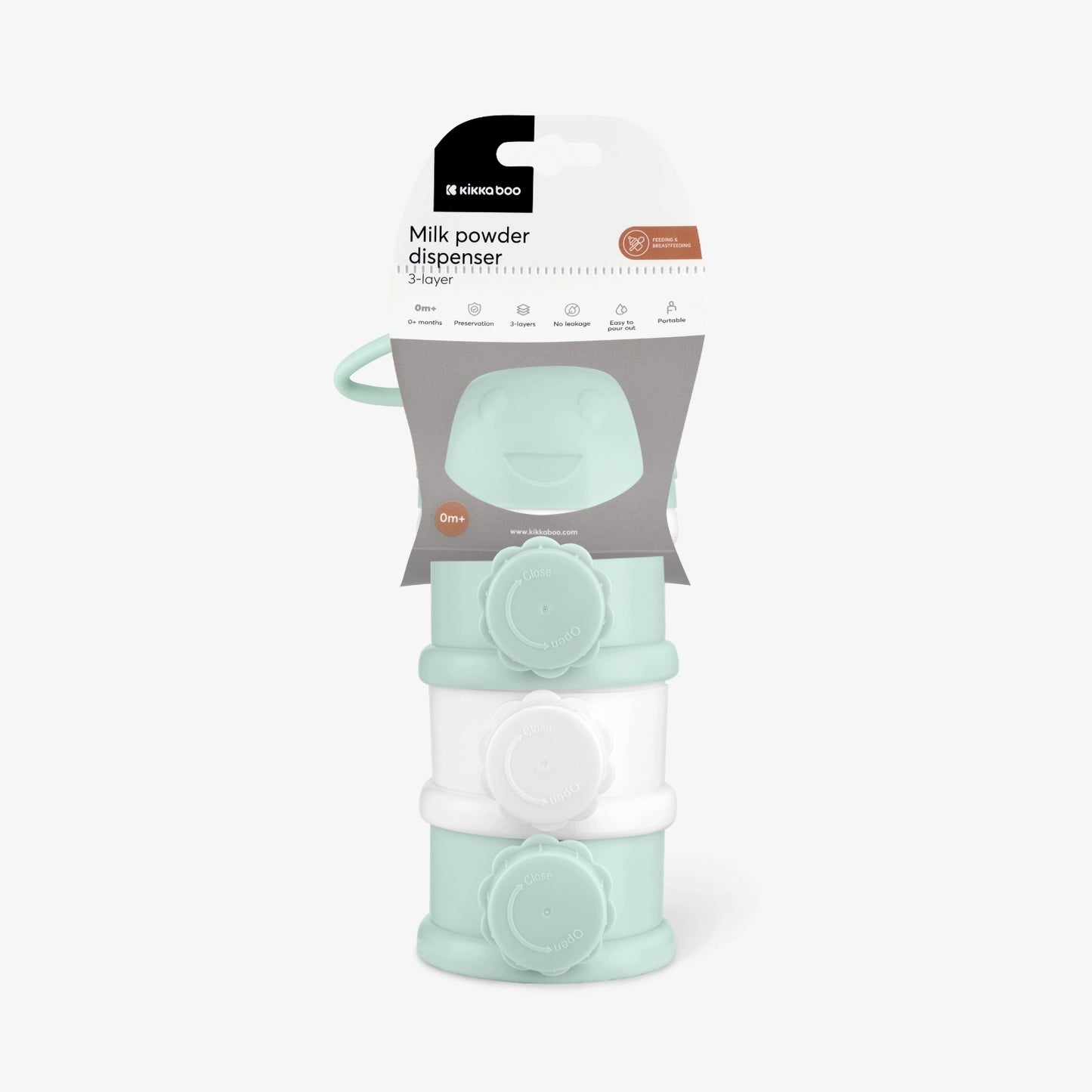 Milk powder dispenser 3-layer Mint-Kikkaboo