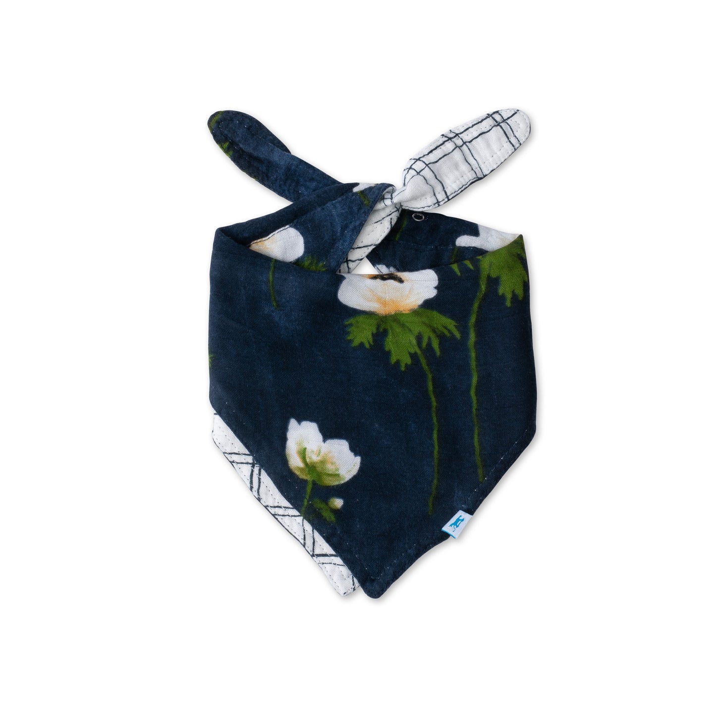 Little Unicorn -Deluxe Muslin Reversible Bandana Bib-White Anemone