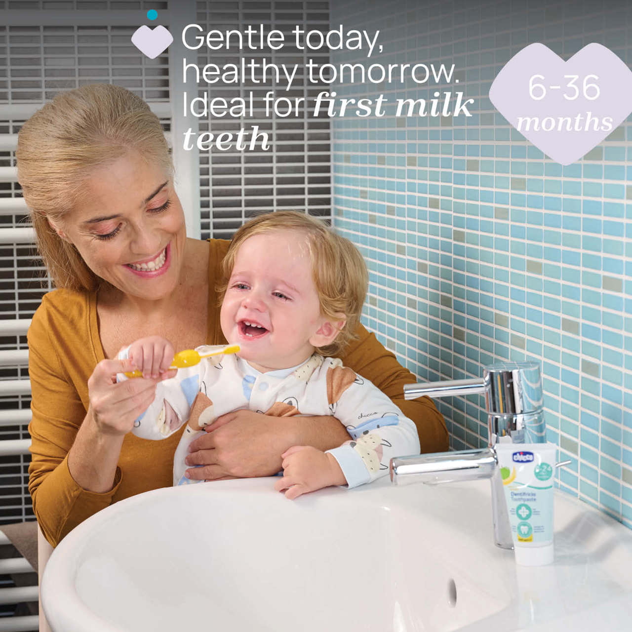 Chicco Combo Toothbrushes 6‑36M Lilac & Mustard