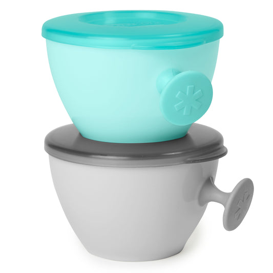 SkipHop - Easy Grab Bowls - Grey/Soft Teal