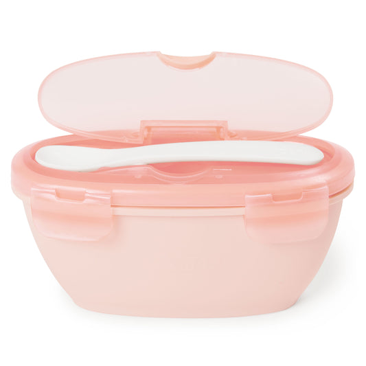 SkipHop - Easy Serve Travel Bowl & Spoon - Coral