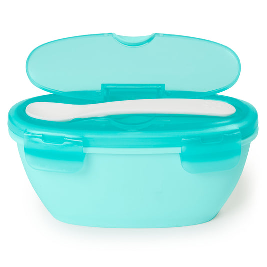 SkipHop - Easy Serve Travel Bowl & Spoon - Teal