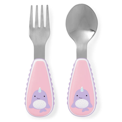 SkipHop Zootensils Fork & Spoon-Narwhal