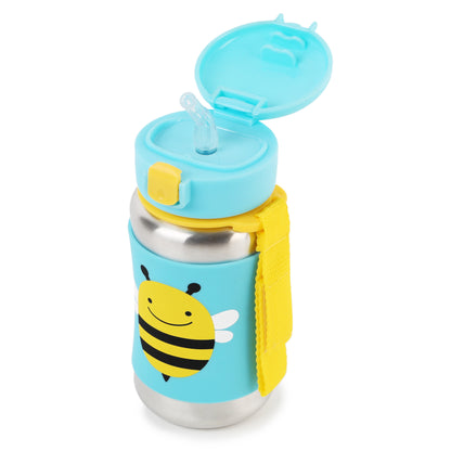 Skip Hop Zoo Stainless Steel Little Kid Straw Bottle-Bee