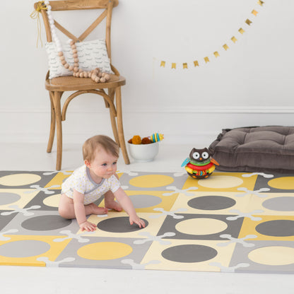 SkipHop - Playspot Floor Tiles - Gold & Grey