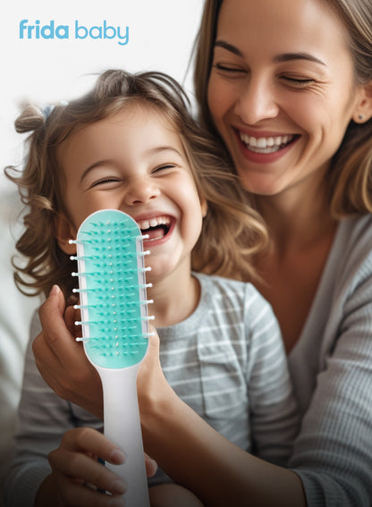 Frida Baby Hair Detangler Brush - Thick & Curly Hair | Gentle Toddler Brush
