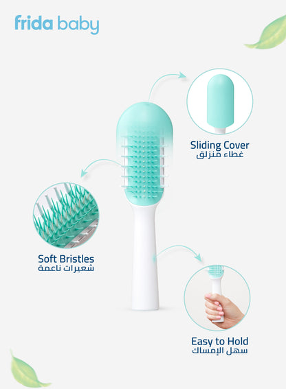 Frida Baby Hair Detangler Brush - Thick & Curly Hair | Gentle Toddler Brush