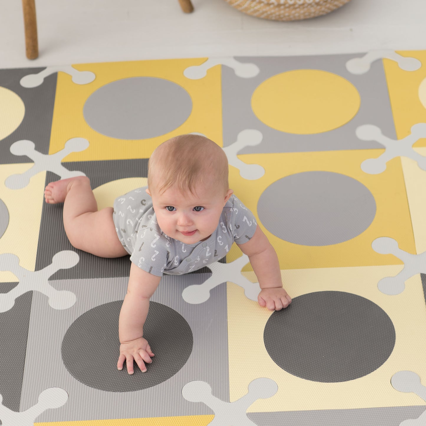 SkipHop - Playspot Floor Tiles - Gold & Grey