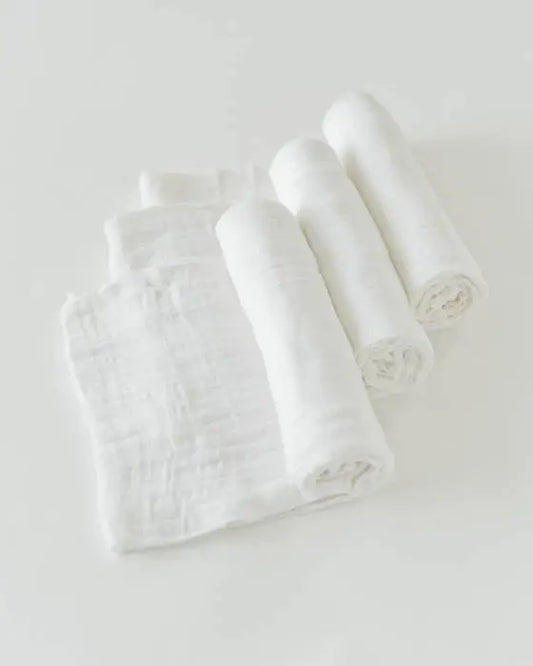 Little Unicorn - 3pcs Muslin Swaddle -White Set