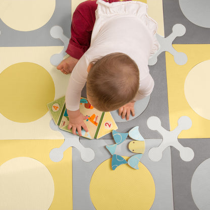 SkipHop - Playspot Floor Tiles - Gold & Grey