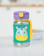 SkipHop - Zoo Stainless Steel Little Kid Straw Bottle-Unicorn