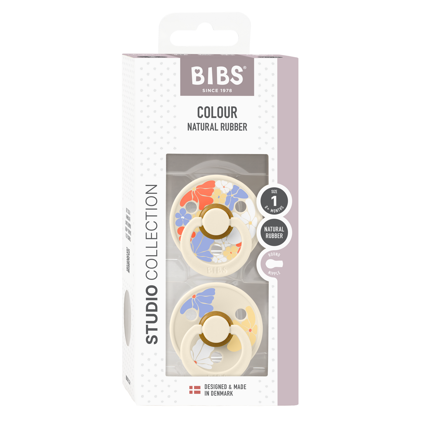 Bibs Pacifier Size 1-Baby 0-6M (2pcs)-Studio Colour -Ivory Mix