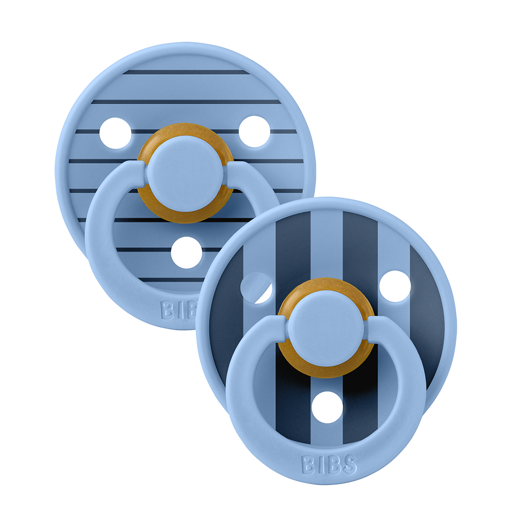 Bibs Pacifier Size 1-Baby 0-6M (2pcs)-Studio Colour -Sky Blue Mix