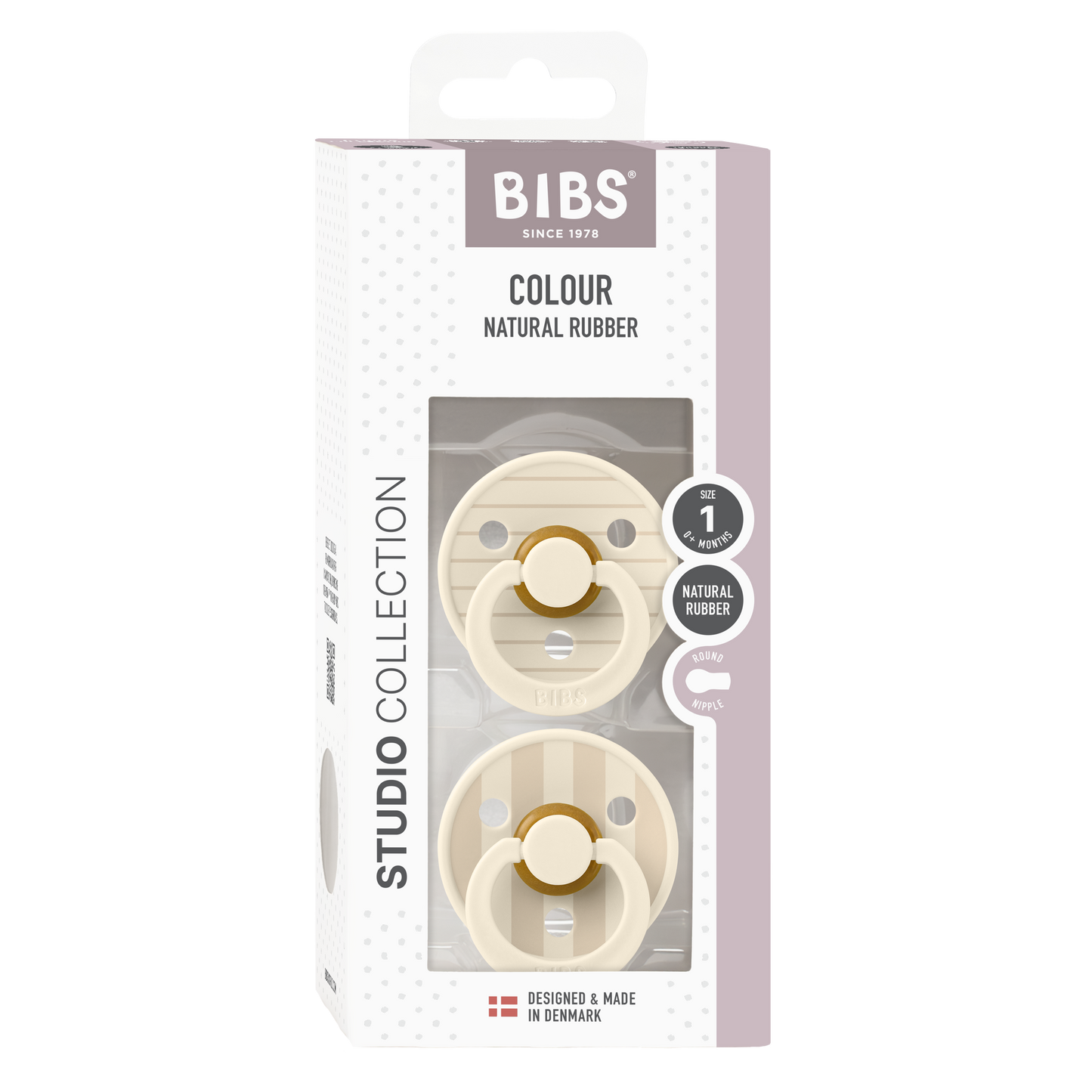 Bibs Pacifier Size 1-Baby 0-6M (2pcs)-Studio Colour -Vanilla Mix