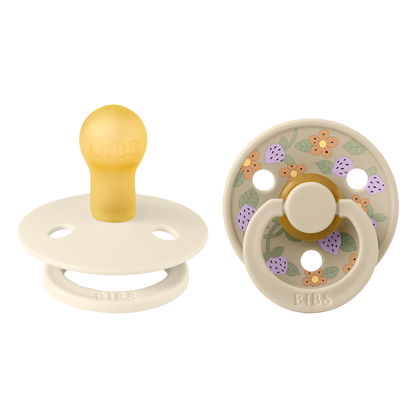 Bibs x Liberty 2 PACK Colour Strawberries and Cream Latex Size 1 Ivory Mix