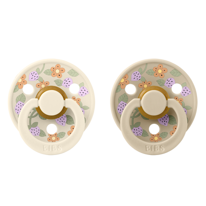 Bibs x Liberty 2 PACK Colour Strawberries and Cream Latex Size 1 Ivory Mix