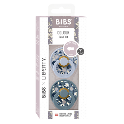 Bibs x Liberty 2 PACK Colour Bobo Latex Size 1 Dusty Blue Mix