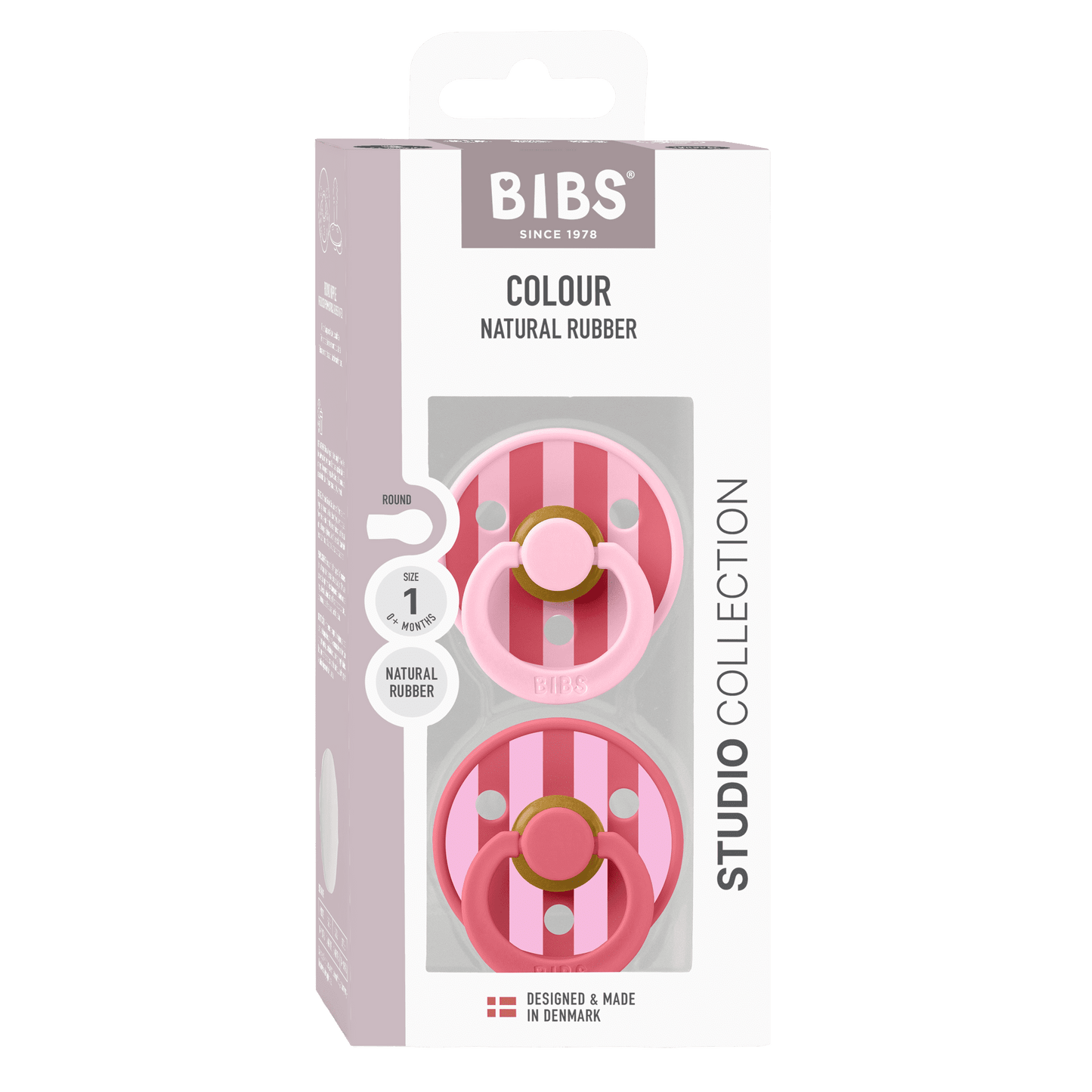 Bibs Pacifier Size 1-Baby 0-6M (2pcs)-Studio Colour -Baby Pink Coral Mix