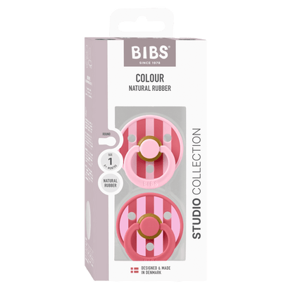 Bibs Pacifier Size 1-Baby 0-6M (2pcs)-Studio Colour -Baby Pink Coral Mix