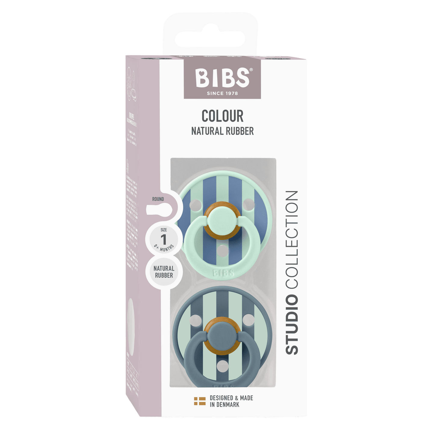 Bibs Pacifier Size 1-Baby 0-6M (2pcs)-Studio Colour -Nordic Mint Petrol Mix