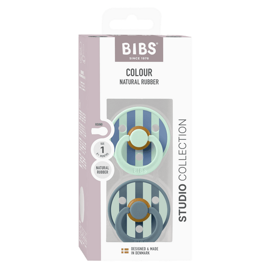 Bibs Pacifier Size 1-Baby 0-6M (2pcs)-Studio Colour -Nordic Mint Petrol Mix