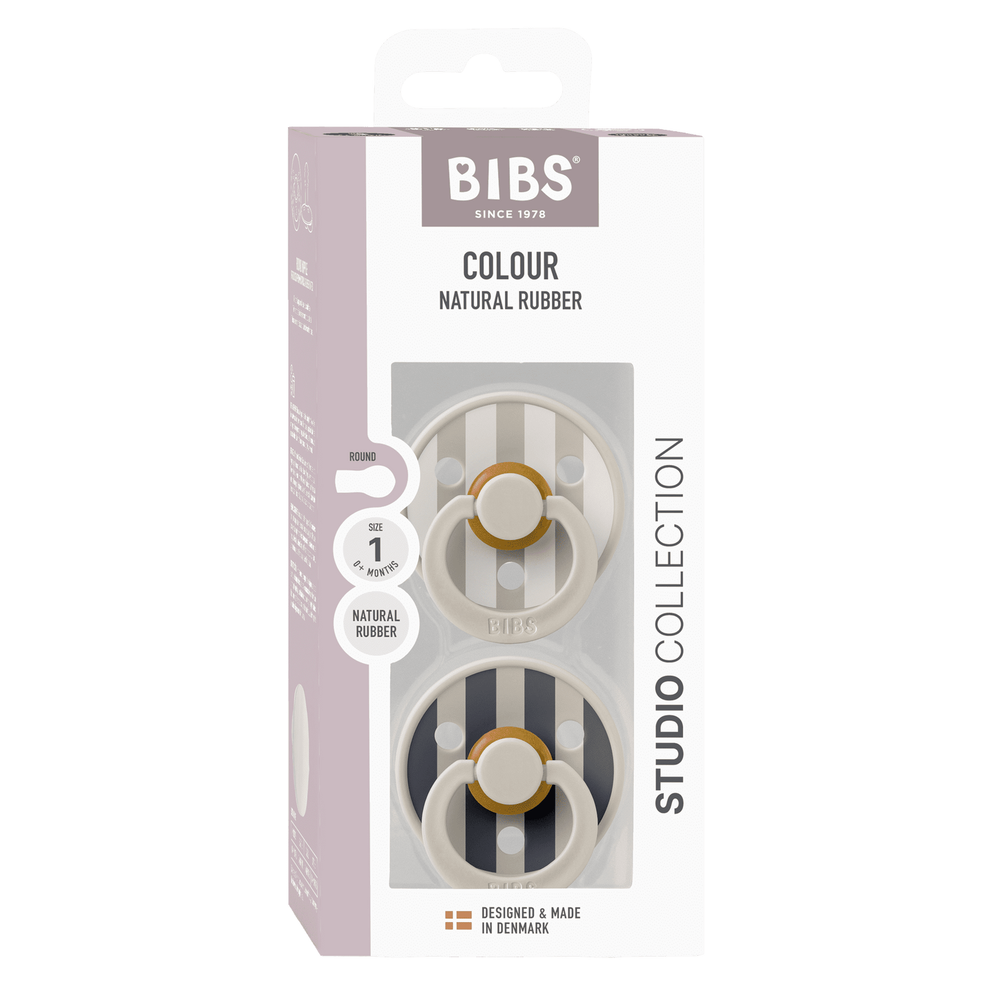 Bibs Pacifier Size 1-Baby 0-6M (2pcs)-Studio Colour -Sand Mix