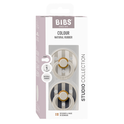 Bibs Pacifier Size 1-Baby 0-6M (2pcs)-Studio Colour -Sand Mix