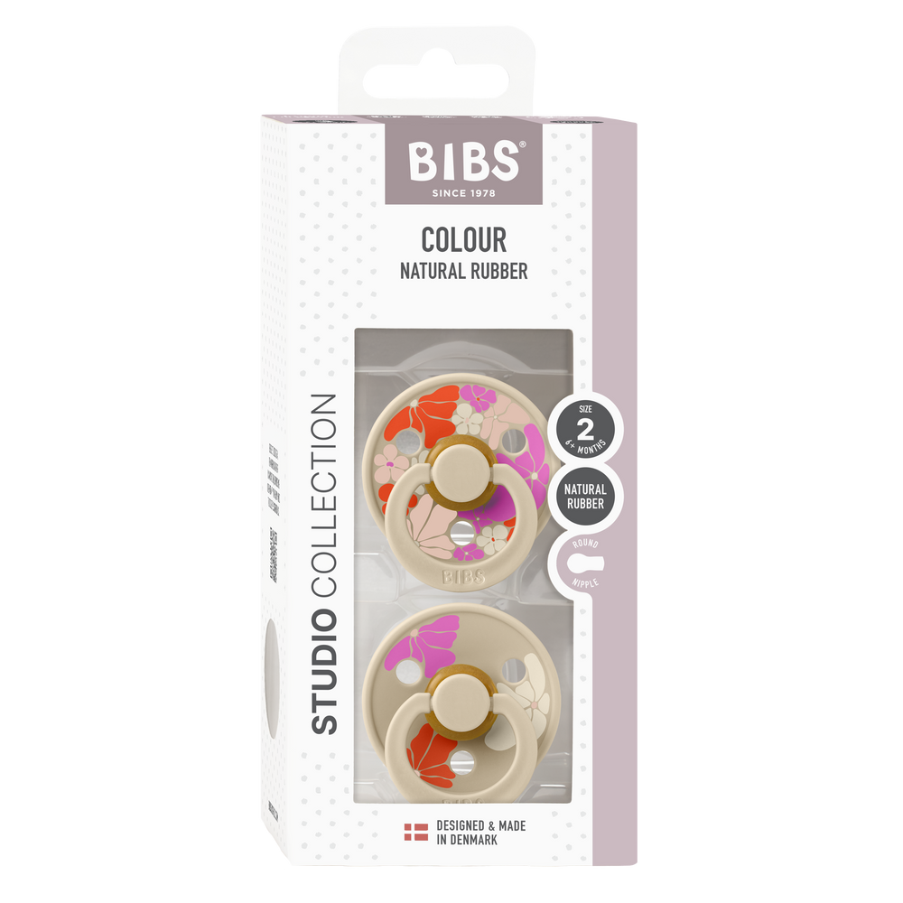 Bibs Pacifier Size 2 - Baby 6-18M (2pcs)-Studio Colour-Vanilla Mix