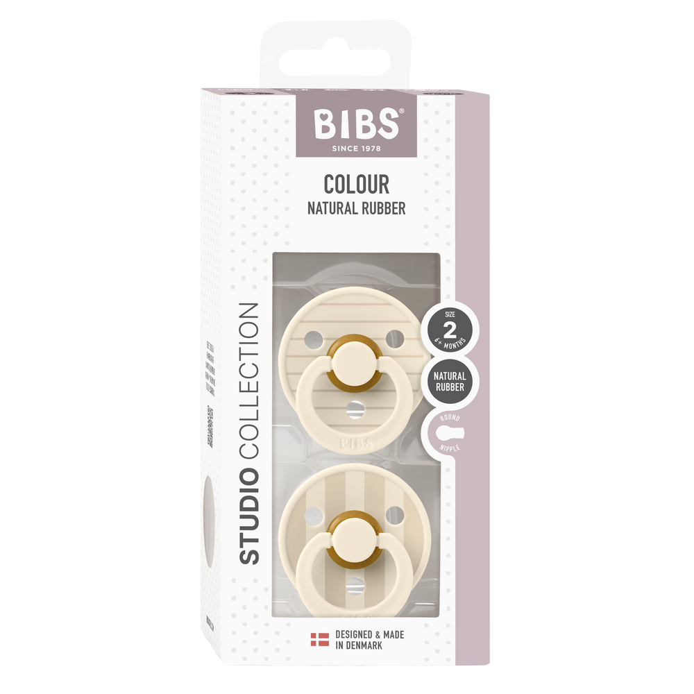 Bibs Pacifier Size 2 - Baby 6-18M  (2pcs)-Studio Colour-Ivory Vanilla Mix