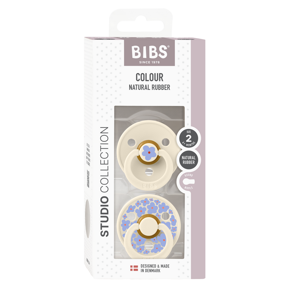 Bibs Pacifier Size 2 - Baby 6-18M (2pcs)-Studio Colour-Ivory Mix