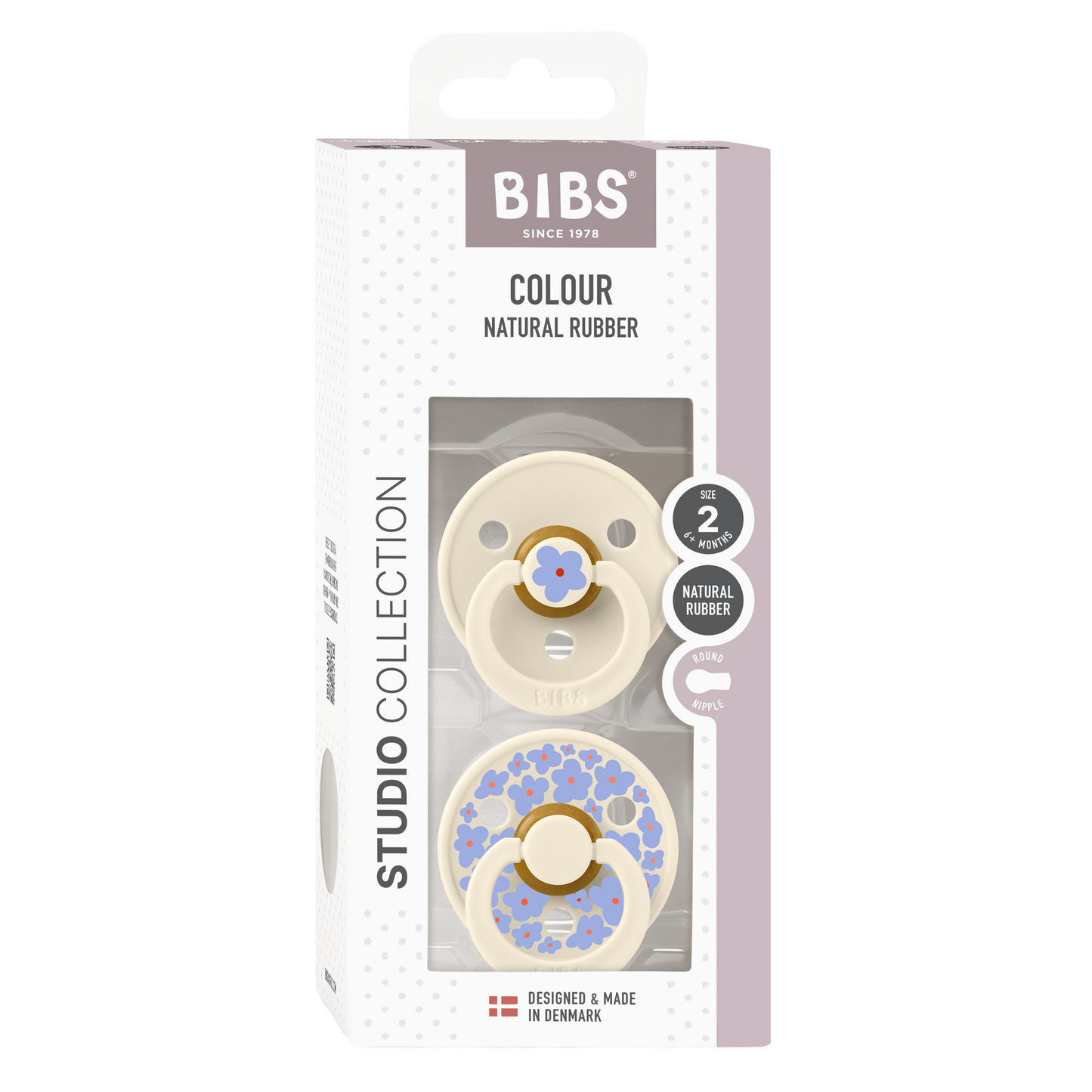 Bibs Pacifier Size 2 - Baby 6-18M (2pcs)-Studio Colour-Ivory Mix
