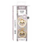 Bibs x Liberty 2 PACK Colour Strawberries and Cream Latex Size 2 Ivory Mix Round Nipple